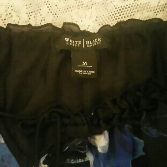 WHITE HOUSE BLACK MARKET SHEER LONG SLEEVE BLOUSE floral TOP - Picture 5 of 6